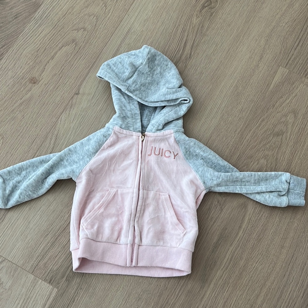 JUICY couture velour zip up hoodie 6-9 mo